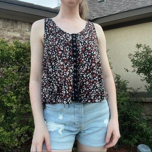 flowy floral crop top